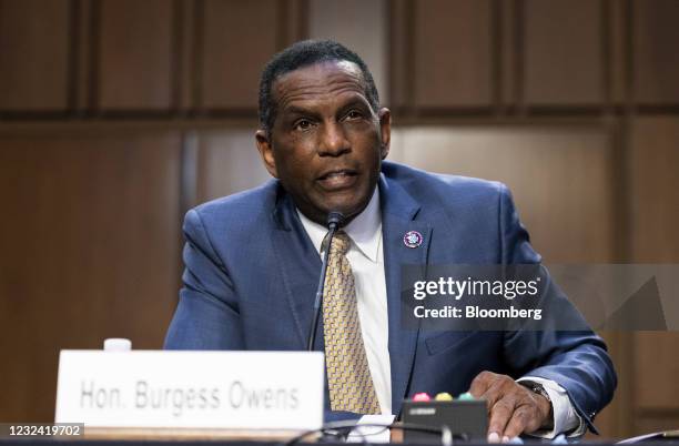 Representative Burgess Owens, a Republican from Utah, speaks during a Senate Judiciary Committee hearing in Washington, D.C., U.S., on Tuesday, April...