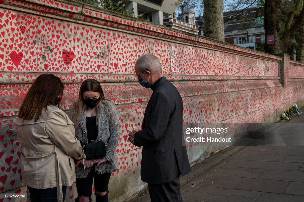 Archbishop Of Canterbury Visits The Covid Memorial Wall