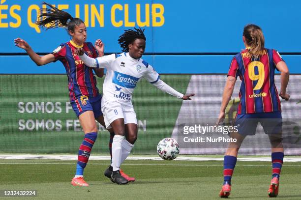 Ange N'Guessan and Leila Ouahabi during the match between FC Barcelona and UD Granadilla Tenerife, corresponding to the week 16 of the spanish...