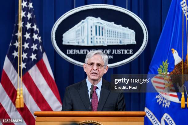 Attorney General Merrick Garland speaks about a jury's verdict in the case against former Minneapolis Police Officer Derek Chauvin in the death of...