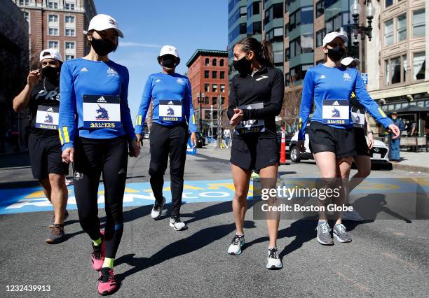 Boston Marathon champion Des Linden joined frontline workers and community members in a symbolic running of the inaugural Patriots Day Mile on...