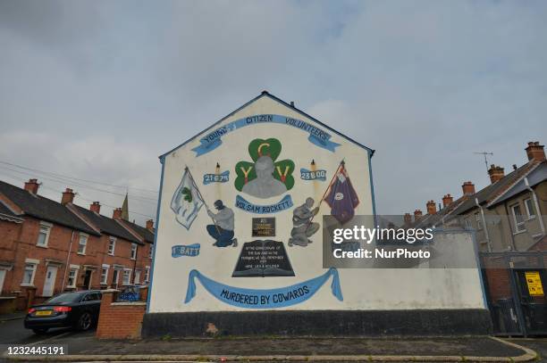 Mural on Disraeli Street near Shankill Road, in Belfast. On Tuesday, April 20 in Belfast, Northern Ireland