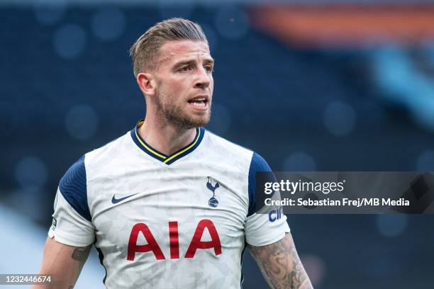 Toby Alderweireld of Tottenham Hotspur looks on during the Premier League match between Tottenham Hotspur and Southampton at Tottenham Hotspur...