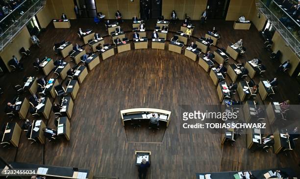 Plenary session of the German Bundesrat is pictured in Berlin on April 22, 2021. - The controversial law amendment to curb the coronavirus pandemic...