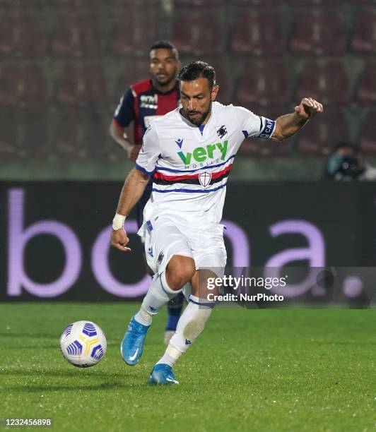 Fabio Quagliarella of Uc Sampdoria during the Serie A match between Fc Crotone and Uc Sampdoria on April 21, 2021 stadium &quot;Ezio Scida&quot; in...