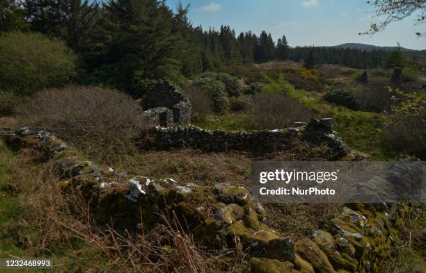 Abandoned village near Ballynahinch Castle in Connemara. On Thursday, 22 April 2021, in oun, Ireland.
