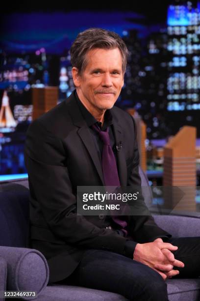 Episode 1447 -- Pictured: Actor Kevin Bacon during an interview on Thursday, April 22, 2021 --