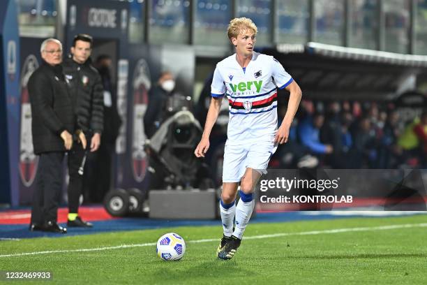 Sampdoria's norwegian midfielder Morten Thorsby in action during the Italian Serie A football match FC Crotone vs UC Sampdoria.