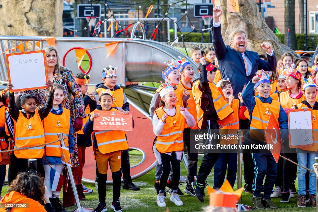 King Willem-Alexander Of The Netherlands And Queen Maxima attend Kingsday Games In Amersfoort