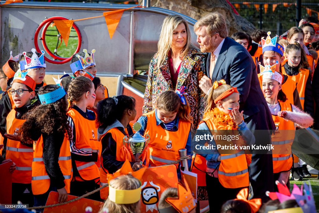 King Willem-Alexander Of The Netherlands And Queen Maxima attend Kingsday Games In Amersfoort
