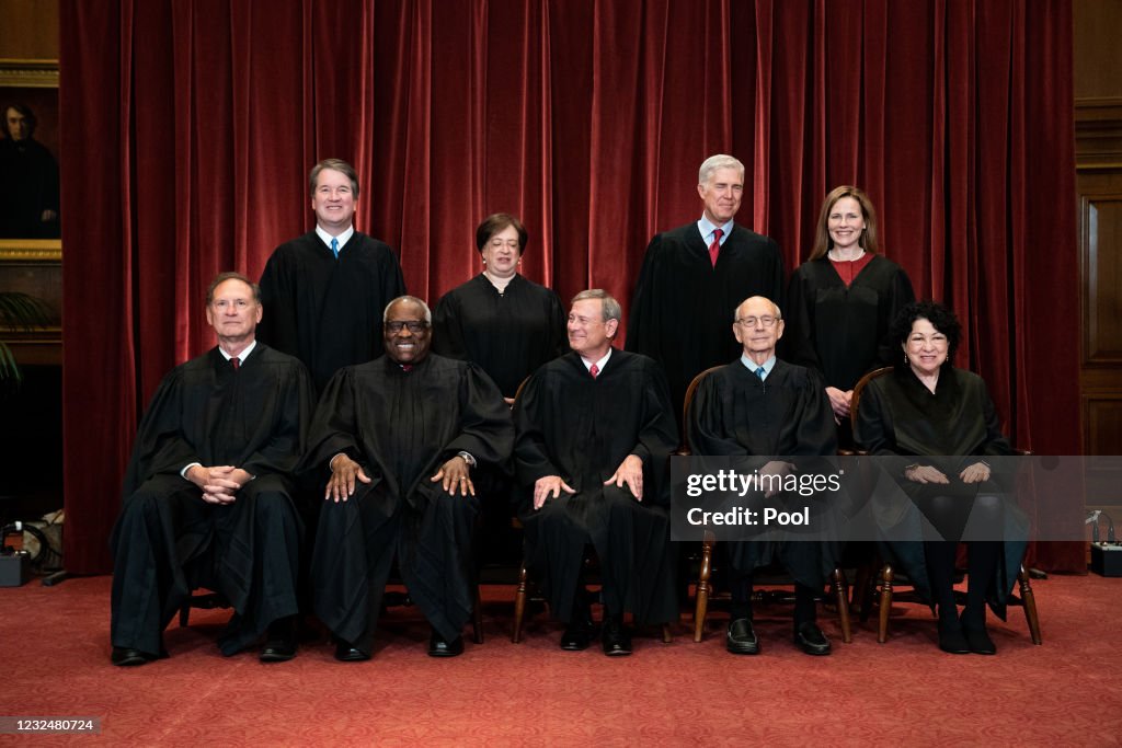 Supreme Court Justices Pose For Formal Group Photo