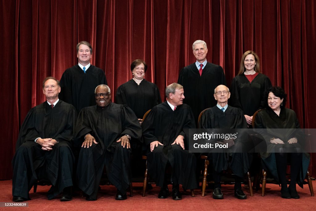 Supreme Court Justices Pose For Formal Group Photo