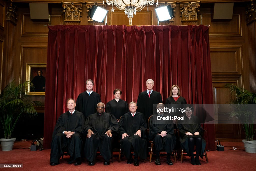 Supreme Court Justices Pose For Formal Group Photo