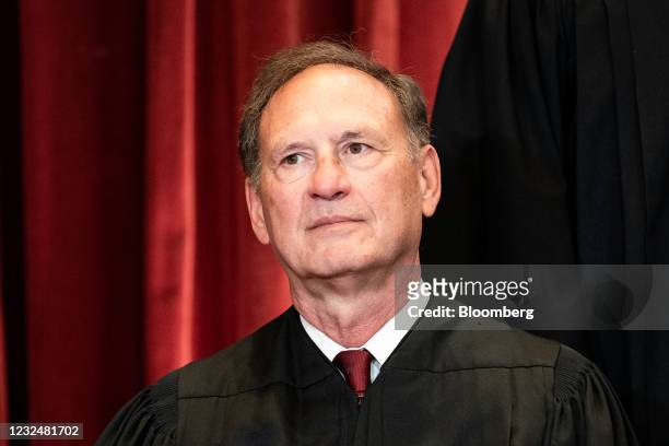Samuel Alito Jr., associate justice of the U.S. Supreme Court, during the formal group photograph at the Supreme Court in Washington, D.C., U.S., on...