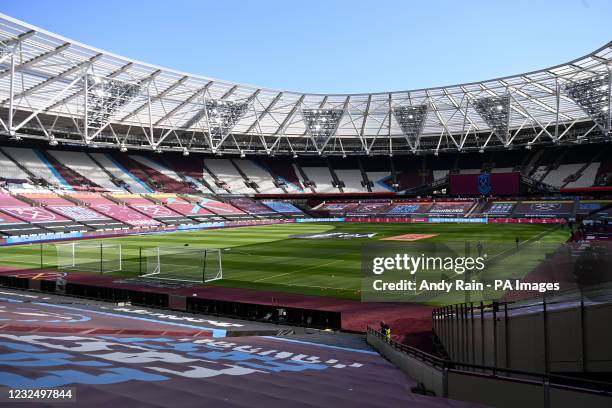 General view of the stadium before the Premier League match at London Stadium. Picture date: Saturday April 24, 2021.