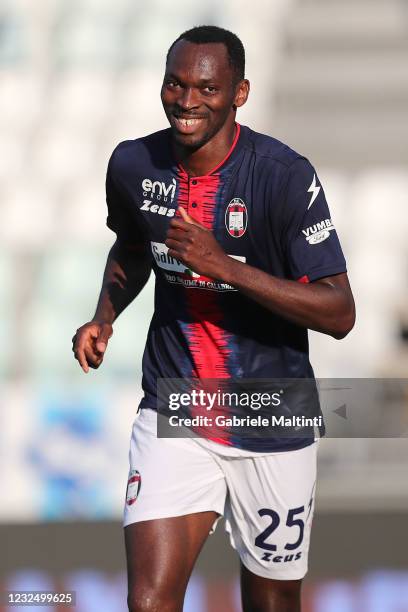 Nwankwo Simy of FC Crotone celebrates after scoring a goal during the Serie A match between Parma Calcio and FC Crotone at Stadio Ennio Tardini on...