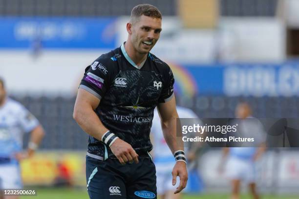George North of the Ospreys during the Guinness PRO14 Rainbow Cup match between the Ospreys and Cardiff Blues at the Liberty Stadium on April 24,...