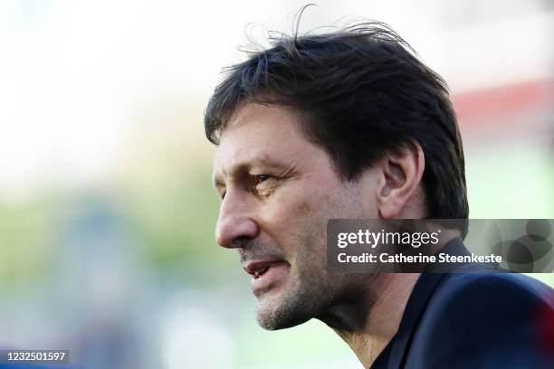 Leonardo, Sporting Director of PSG is interviewed before the Ligue 1 match between FC Metz and Paris Saint-Germain at Stade Saint-Symphorien on April...