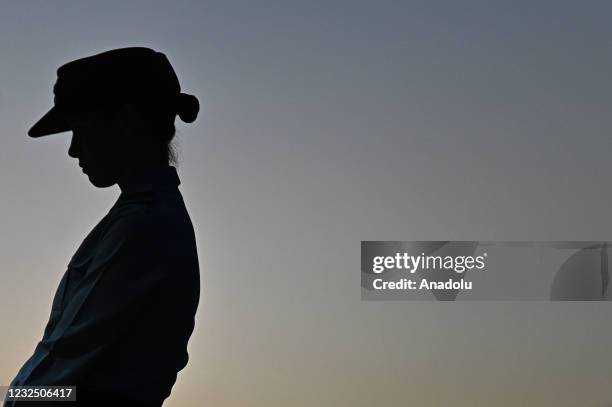 Members of the The Australian Air Force Cadets participate in the Anzac Day Dawn Service at Coogee Beach in Sydney, Australia, on April 25, 2021.