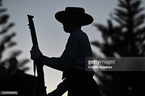 Members of the The Australian Air Force Cadets participate in the Anzac Day Dawn Service at Coogee Beach in Sydney, Australia, on April 25, 2021.