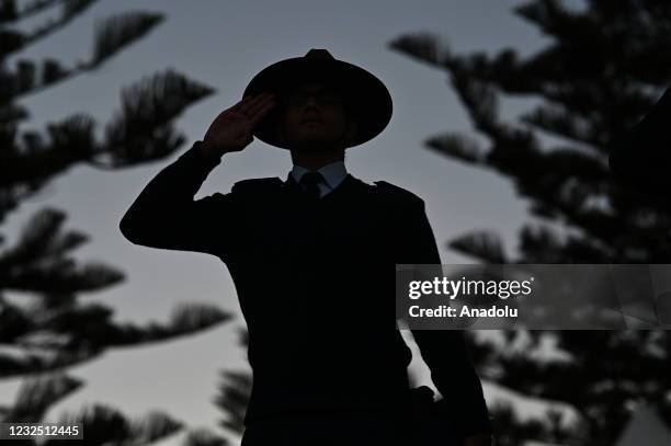 Members of the The Australian Air Force Cadets participate in the Anzac Day Dawn Service at Coogee Beach in Sydney, Australia, on April 25, 2021.