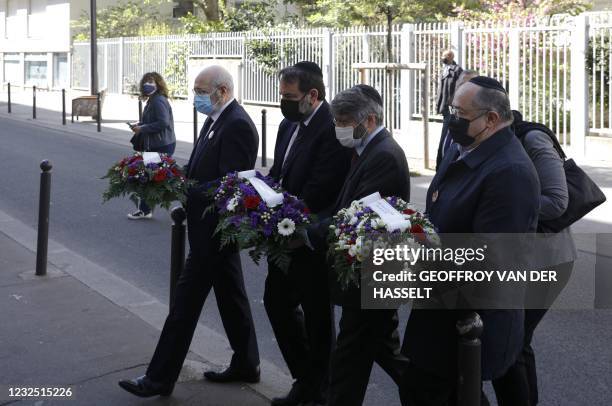 Lawyer Ariel Goldmann , Chief Rabbi of France Haïm Korsia , President of the Israelite Central Consistory of France Joel Mergui and President-elect...