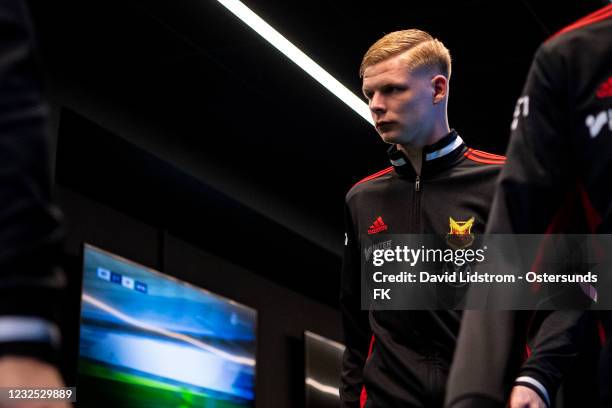 Malcolm Stolt of Ostersunds FK ahead of the Allsvenskan match between Malmo FF and Ostersunds FK at Eleda Stadion on April 25, 2021 in Malmo, Sweden.