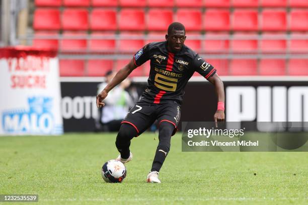 Hamari Traore of Rennes during the Ligue 1 match between Stade Rennes and Dijon FCO at Roazhon Park on April 25, 2021 in Rennes, France.