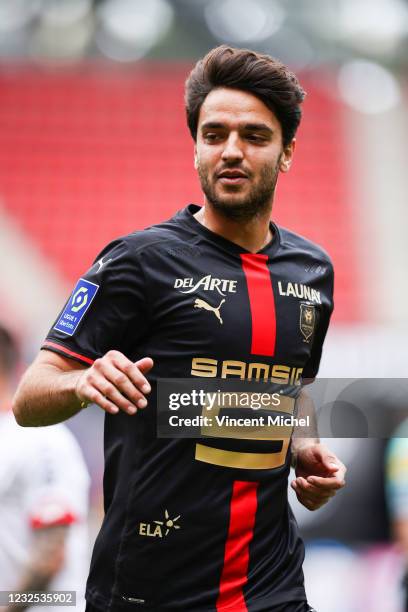 Clement Grenier of Rennes during the Ligue 1 match between Stade Rennes and Dijon FCO at Roazhon Park on April 25, 2021 in Rennes, France.