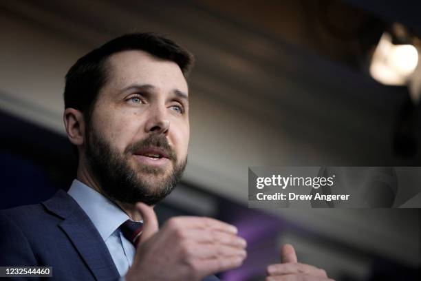 National Economic Council Director Brian Deese speaks during the daily press briefing at the White House on April 26, 2021 in Washington, DC....