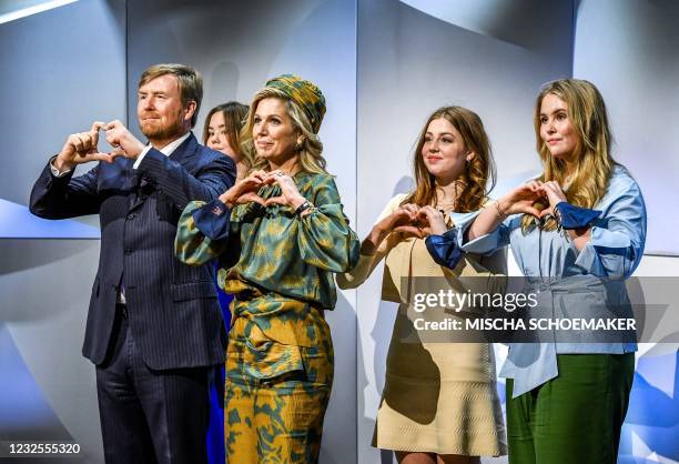 The royal family takes part in festivities as part of King's Day at the High Tech Campus in Eindhoven, on April 27, 2021. - Netherlands OUT /...