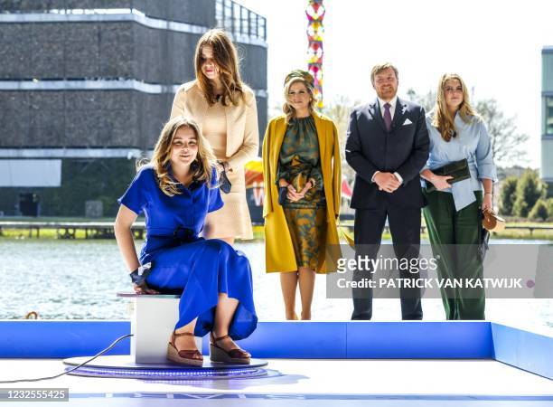 The royal family takes part in festivities as part of King's Day at the High Tech Campus in Eindhoven, on April 27, 2021. - Netherlands OUT /...