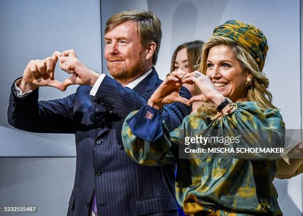 Netherlands' King Willem-Alexander and Queen Maxima take part in festivities as part of King's Day at the High Tech Campus in Eindhoven, on April 27,...