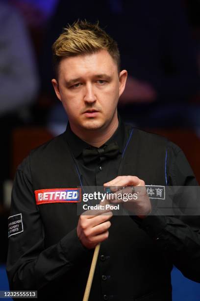 England's Kyren Wilson during day 11 of the Betfred World Snooker Championships 2021 at the Crucible Theatre on April 27, 2021 in Sheffield, England.