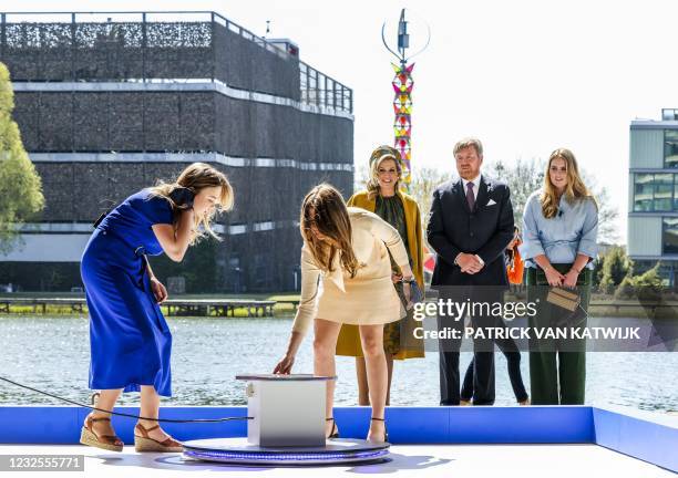 The royal family takes part in festivities as part of King's Day at the High Tech Campus in Eindhoven, on April 27, 2021. - Netherlands OUT /...