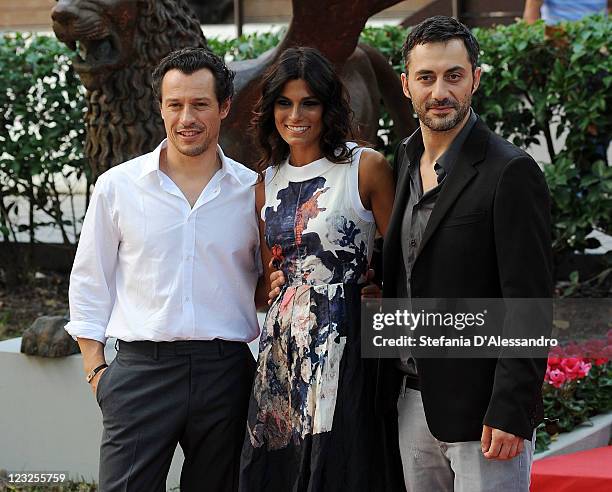 Stefano Accorsi, Valeria Solarino and Filippo Timi attend "Ruggine" Premiere during 68th Venice Film Festivalon September 1, 2011 in Venice, Italy.