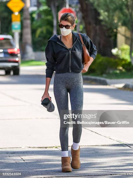 Kaia Gerber is seen on April 27, 2021 in Los Angeles, California.