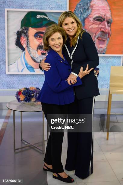 Laura Bush and Jenna Bush Hager on Tuesday, April 20, 2021 --