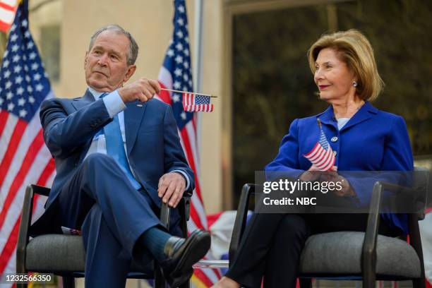 George W. Bush and Laura Bush on Tuesday, April 20, 2021 --