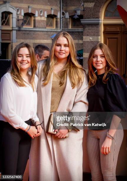 Princess Ariane of The Netherlands, Princess Amalia of The Netherlands and Princess Alexia of The Netherlands attend the online concert of The...