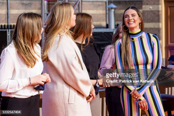 Princess Ariane of The Netherlands, Princess Amalia of The Netherlands, Princess Alexia of The Netherlands and Dutch Singer Maan attend the online...