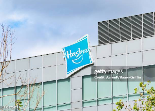 General views of the Hasbro toy company's Media Studios on April 27, 2021 in Burbank, California.