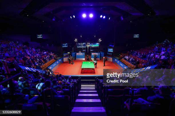 General view of the semi-final match between England's Kyren Wilson and England's Shaun Murphy during day fourteen of the Betfred World Snooker...