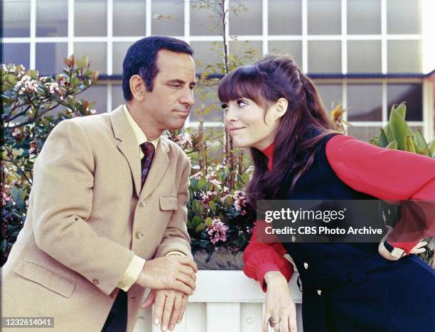 Don Adams as Maxwell Smart and Barbara Feldon as Agent 99. Image dated 1969.