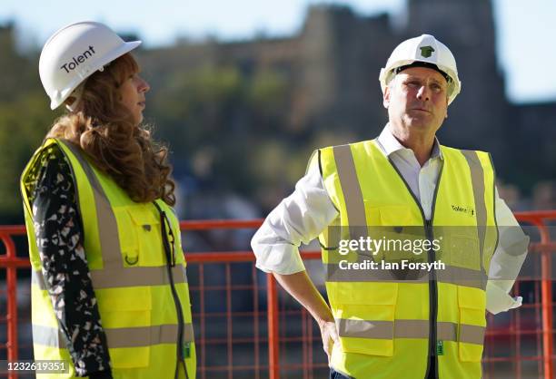 Sir Keir Starmer, Labour Party leader and Angela Rayner, Deputy Leader and Chair of the Labour Party , visit a building development project on the...