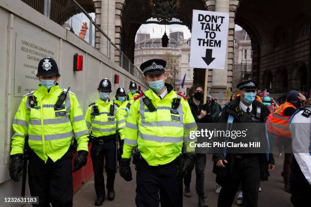 Thousands of people march in central London as well as the rest of the UK, in protest of the Police, Crime, Sentencing and Courts bill on 1st May...