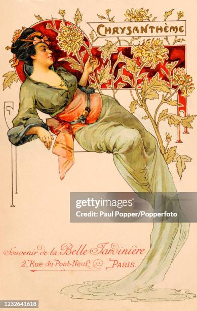 1906 France Art Nouveau postcard ‘Chrysanthemum’ 1906 France Art Nouveau postcard ‘Chrysanthemum’