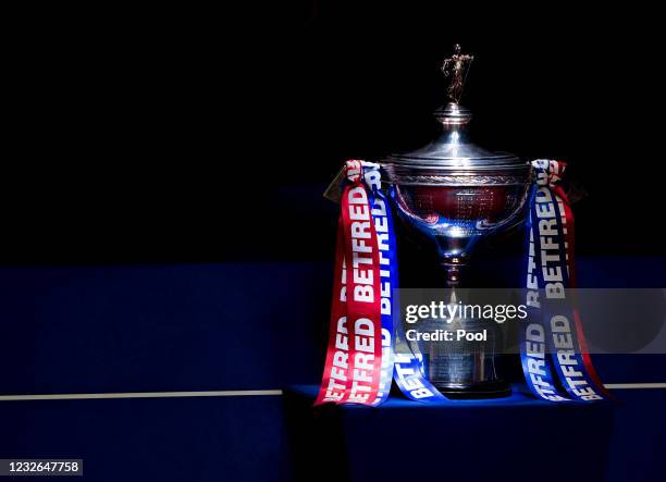 General view of the winners trophy during day 16 of the Betfred World Snooker Championships 2021 at Crucible Theatre on May 2, 2021 in Sheffield,...