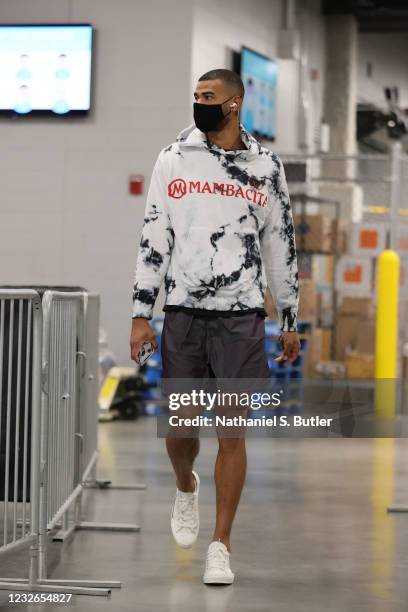 Timothe Luwawu-Cabarrot of the Brooklyn Nets arrives to the arena before the game against the Milwaukee Bucks on May 2, 2021 at the Fiserv Forum...