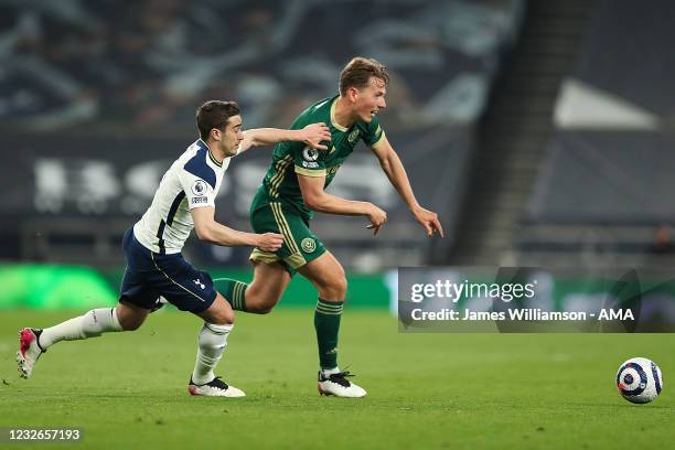 Harry Winks of Tottenham Hotspur and Sander Berge of Sheffield United during the Premier League match between Tottenham Hotspur and Sheffield United...